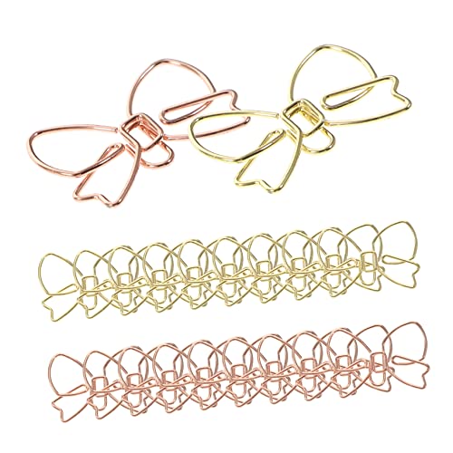 COMNESTBI 20Stücke Kreative Metallische Papierklammern Roségold Und Dekorative Büroklammern Für Dokumente Notizen Und Bürobedarf Vielseitige Clips Für Stilvolle Organisation von COMNESTBI