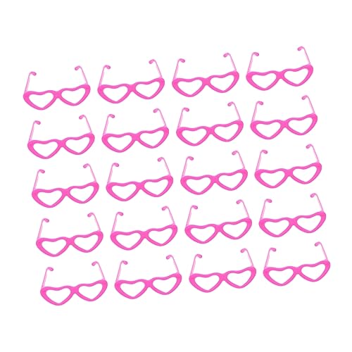 COMNESTBI 20stücke Teiliges Herzförmige Puppen-Sonnenbrillen Rosa Dekorative Brillen Für Anziehpuppen Zubehör Für Kreative Spielmomente Und Puppen-Accessoires von COMNESTBI