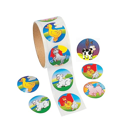 COMNESTBI 2rolle Große Lustige Tieraufkleber Für Junge Mädchen Bunte Selbstklebende Farmtier-Sticker Für Kreative Dekoration Von Büchern Kinderzimmer Und Partys Aufkleber Zufällige von COMNESTBI