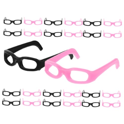 COMNESTBI 30 Stück Puppenhausbrille Lesebrille für Puppen Puppe verkleiden Sich Brillen Puppenkleidung Puppenaccessoires weingläser Plastik schnapsgläser Miniatur-Brillen-Requisiten Abs von COMNESTBI