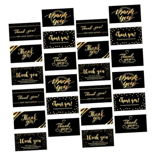 COMNESTBI 300stücke Schwarze Dankeskarten Elegante Karten Für Kleine Unternehmen Für Online-shops Boutiquen Handgefertigte Produkte Personalisierbar Mit Handgeschriebenen Nachrichten von COMNESTBI