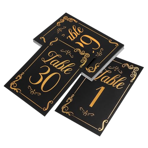 COMNESTBI 31 Stück Hochzeitstischetiketten Tischnummern für Hochzeit Sitzkarten für Hochzeit Hochzeitszahlen für Tischkarten Tischnummernhalter Tischnummernkarten Bogentabellennummern Papier von COMNESTBI