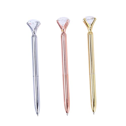 COMNESTBI 3Stücke Teiliger Kugelschreiber mit Großem Diamant und Roségold Design Einziehbar für Büro und Schule Perfektes für Familie und Freunde Glänzend und Elegant COMNESTBI 3Stücke Teiliger Kugelschreiber mit Großem Diamant und Roségold Design Einziehbar für Büro und Schule Perfektes für Familie und Freunde Glänzend und Elegant von COMNESTBI