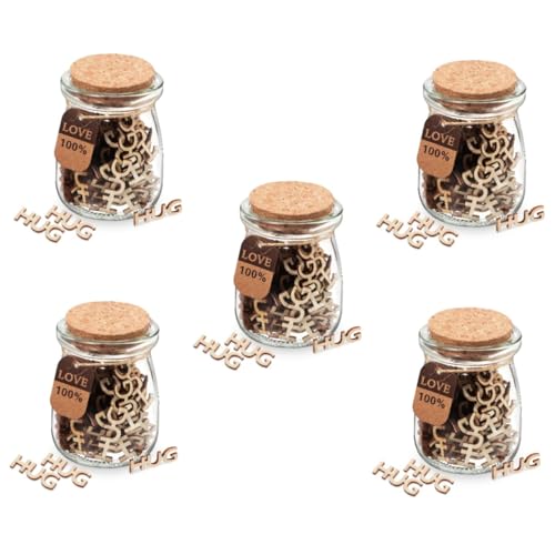 COMNESTBI 5 Stück Hugs In Jar Hug Pudding Stabilem Kiefernholz Witziges Beziehungspräsent für Valentinstag Hochzeiten Jubiläen und Gastgeschenk von COMNESTBI