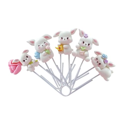 COMNESTBI 5 Stück Kaninchen-büroklammer Nette Osterdekoration Osterhasen-clips Häschen Briefpapier Süße Büroklammern -lesezeichen Ostervorräte Tierische Büroklammern Papierclips Plastik von COMNESTBI
