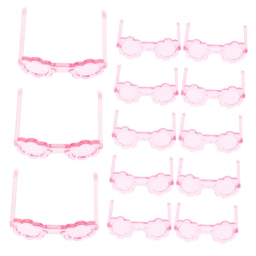 COMNESTBI 50 Stück Mini-Brille Puppenkleidung winzige Brille Brillenrequisiten für Puppe Brille für Puppe Brillen zum Anziehen der Puppe Puppenbrillen Miniatur-Brillensachen Plastik Rosa von COMNESTBI