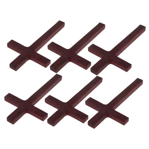 COMNESTBI 6 Stück Holz Dekoration Teiliges Handgefertigte Tischkreuze für Religiöse Anlässe Leichtes Design für Zuhause und Fotografie von COMNESTBI