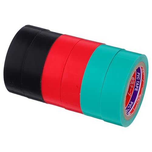 COMNESTBI 6 Stück Isolierband Flexibles Flachkabelband Farbiges Klebeband Zur Beschriftung Hochtemperaturbänder Wasserdichtes Elektrisches Klebeband Hochtemperaturband Farbbänder Pvc Schwarz von COMNESTBI