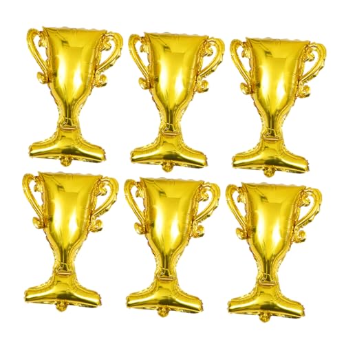 COMNESTBI 6 Stück Trophäenballons Glückwunsch Abschlussdekorationen Kindergarten Abschlussfeier Zubehör Goldfolienballons Abschlusssaison Dekoration Abschlussfolienballons von COMNESTBI