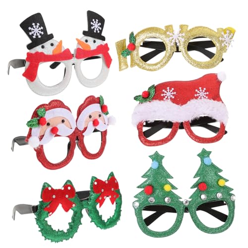 COMNESTBI 6 Stück Weihnachtsbrillengestell weihnachtsgläser christmas glasses xmas decoration Weihnachtsrequisite weihnachtsparty liefert Party-Brillengestelle Weihnachtsdekorationen Plastik COMNESTBI 6 Stück Weihnachtsbrillengestell weihnachtsgläser christmas glasses xmas decoration Weihnachtsrequisite weihnachtsparty liefert Party-Brillengestelle Weihnachtsdekorationen Plastik von COMNESTBI