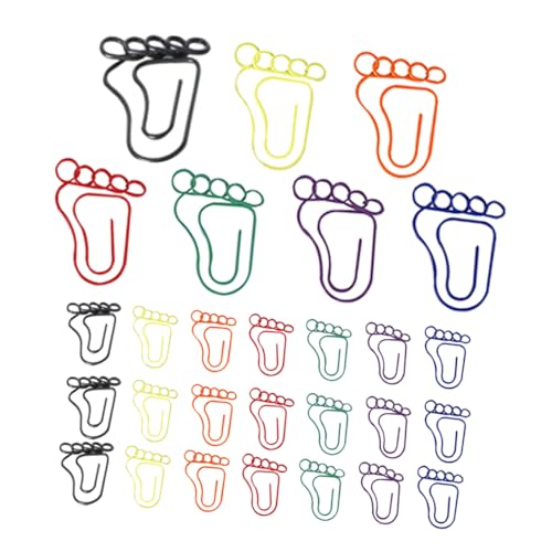 COMNESTBI 60 Stück Kleine Füße Büroklammer Clips für Papier lustige süße Büroklammern lustige Papierclips Schulbedarf schicke Büroklammern Schreibwaren kleine Büroklammern Bürobedarf Metall von COMNESTBI
