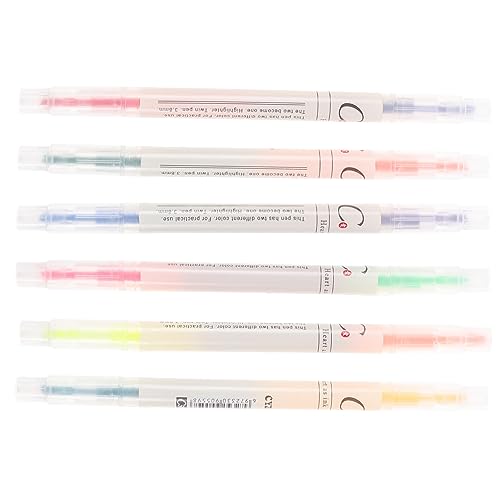 COMNESTBI 6Stücke Multifunktions Buchmarker Pastell Textmarker Wasserfeste Marker für Studenten für Notizen und Journaling Kleine Scrapbook Marker Lebendigen von COMNESTBI
