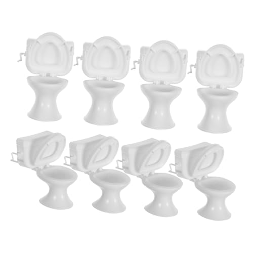 COMNESTBI 8 Stück Puppenhaus-Badezimmer-Accessoires geformt Puppenhauszubehör Badezimmermodell klein Sitz mit Puppenhaus-Plastiktoiletten Mini- - Weiß COMNESTBI 8 Stück Puppenhaus-Badezimmer-Accessoires geformt Puppenhauszubehör Badezimmermodell klein Sitz mit Puppenhaus-Plastiktoiletten Mini- - Weiß von COMNESTBI