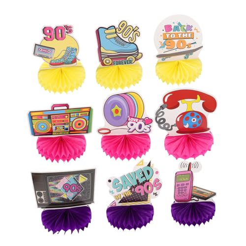 COMNESTBI 9Stücke Teiliges Retro Disco Waben für Jahre Partydekorationen Tischdeko für Unvergessliche Feiern mit Freunden und Nostalgischem Flair COMNESTBI 9Stücke Teiliges Retro Disco Waben für Jahre Partydekorationen Tischdeko für Unvergessliche Feiern mit Freunden und Nostalgischem Flair von COMNESTBI