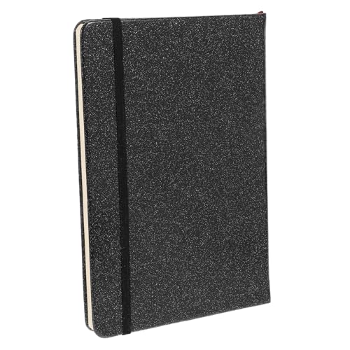 COMNESTBI Glitzer-notizbuch Mit Harter Oberfläche Glitzer-notizbücher Für Mädchen Glitzernder Planer Notizbuch Mit Elastischem Band Süßes Tagebuch Dekorativer Notizblock Pu Schwarz von COMNESTBI
