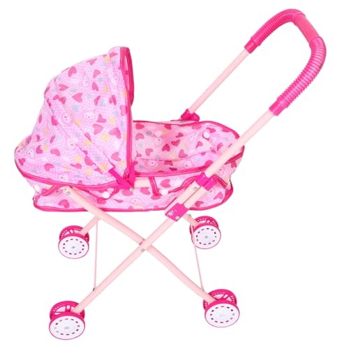 COMNESTBI Kinderwagen Puppenwagen Babypuppenwagen Spielzeugauto Rollenspielwagen Für Puppen Oxford-Stoff Rosa von COMNESTBI