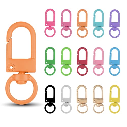 COMNICO 45 Stück Karabiner Schlüsselanhänger, Bunte Federhaken Schlüsselanhänger Karabiner Drehbare Karabinerhaken Metall Farben für Schlüsselanhänger Geldbörsen Riemen Taschenanhänger COMNICO 45 Stück Karabiner Schlüsselanhänger, Bunte Federhaken Schlüsselanhänger Karabiner Drehbare Karabinerhaken Metall Farben für Schlüsselanhänger Geldbörsen Riemen Taschenanhänger von COMNICO