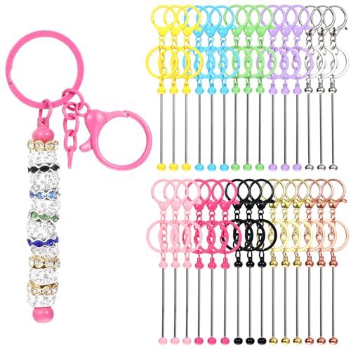 COMNICO Beadable Keychain Bulk Set, 30 Stück Perlen Schlüsselanhänger Herstellung Supplies Blank Perlen Metall Schlüsselanhänger Zubehör für Damen Herren Schmuck Handwerk DIY COMNICO Beadable Keychain Bulk Set, 30 Stück Perlen Schlüsselanhänger Herstellung Supplies Blank Perlen Metall Schlüsselanhänger Zubehör für Damen Herren Schmuck Handwerk DIY von COMNICO