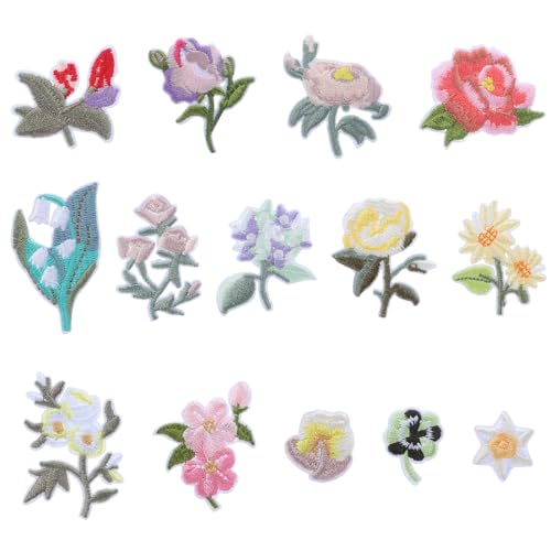 COMNICO 14 Stück Blumen-Aufbügler, Boho-Applikation, bestickte Aufnäher, Blumenmuster, dekorative bestickte Aufnäher, zum Aufbügeln und Aufnähen, DIY-Zubehör für Kleidung, Jeans, Hüte, Hosen, Kleider COMNICO 14 Stück Blumen-Aufbügler, Boho-Applikation, bestickte Aufnäher, Blumenmuster, dekorative bestickte Aufnäher, zum Aufbügeln und Aufnähen, DIY-Zubehör für Kleidung, Jeans, Hüte, Hosen, Kleider von COMNICO