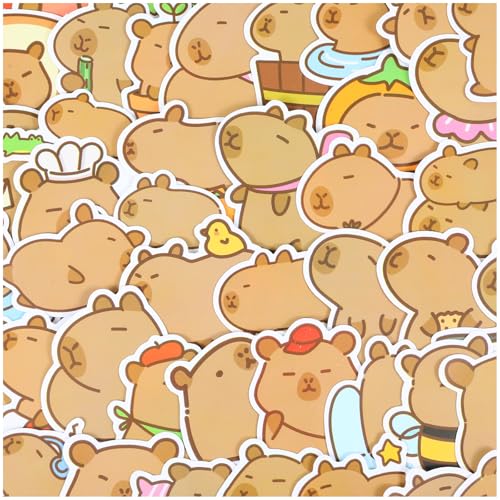 COMNICO Capybara Aufkleber 102 Stück Niedliche Tieraufkleber Wasserdichte Vinyl Braune Aufkleber Capybara-Aufkleber für Erwachsene und Kinder für Laptop, Stoßstange, Wasserflaschen, Computer, Telefon COMNICO Capybara Aufkleber 102 Stück Niedliche Tieraufkleber Wasserdichte Vinyl Braune Aufkleber Capybara-Aufkleber für Erwachsene und Kinder für Laptop, Stoßstange, Wasserflaschen, Computer, Telefon von COMNICO
