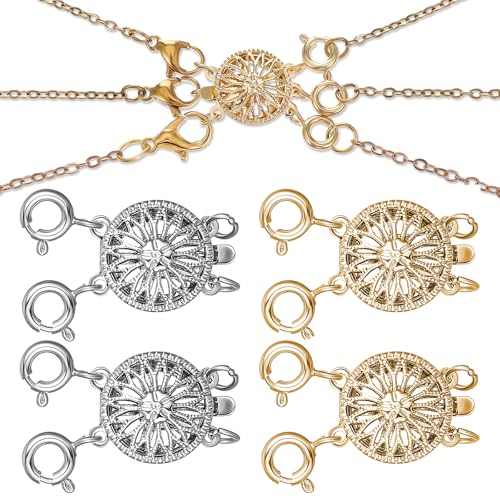 COMNICO Halsketten-Verschlüsse, goldfarbener Halsketten-Trenner für Schichtung, 18 Karat Schmuck-Verschluss, Konverter-Kettenverlängerung, Halskettenverschlüsse und Verschlüsse (Gold Silber) von COMNICO