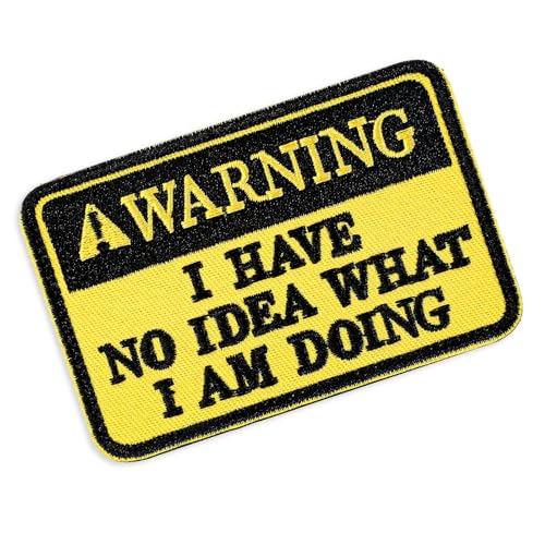 COMNICO Warning I Have No Idea What I Am Doing Fun lustiger Aufnäher Gestickt Bestickter Patch mit Klett zum Aufnähen für Hüte Rucksäcke Jeans Jacken von COMNICO
