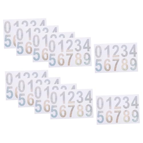 COMPUKAS 10 Sets Garagennummernschild Mülltonnennummernaufkleber Nummern Für Mülltonnen Reflektierende Wasserdichte Briefkastennummernaufkleber Selbstklebende Briefkastennummernaufkleber von COMPUKAS