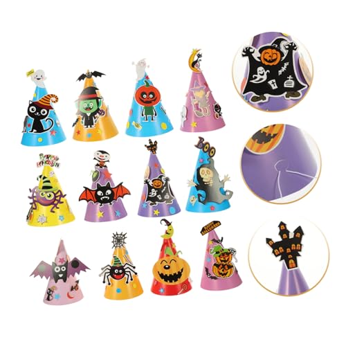 COMPUKAS 12 Stück Teiliges Halloween DIY Papierhut Bunte Dekorative Kostümkappen für Kreative Handwerksfreude Partyhüte Leichtes Bastelmaterial für Halloween Deko und Mitgebsel COMPUKAS 12 Stück Teiliges Halloween DIY Papierhut Bunte Dekorative Kostümkappen für Kreative Handwerksfreude Partyhüte Leichtes Bastelmaterial für Halloween Deko und Mitgebsel von COMPUKAS