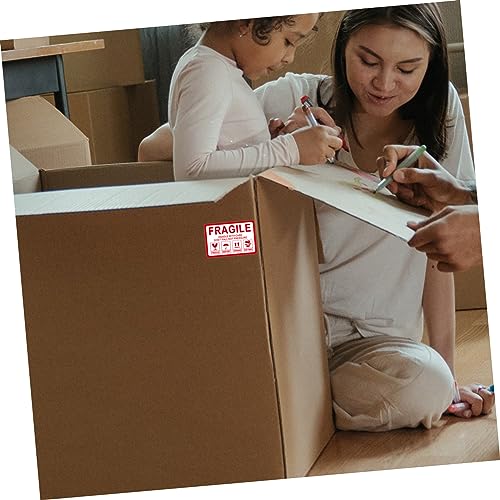 COMPUKAS 1Rolle Selbstklebende Warnetiketten Zerbrechlich für Sichere Verpackung und Versand für und Leicht Anzubringen und Platzsparend von COMPUKAS