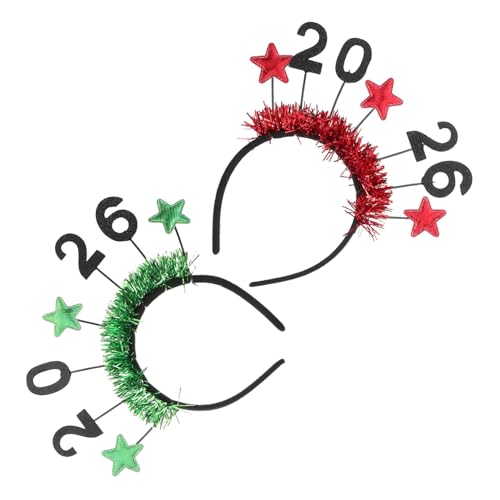 COMPUKAS 2 Stück Year Party Haarreifen mit Glitzernden Sternen Leichte Tragbare Festtags Accessoires für Frauen und Vielseitig für Silvesterfeiern und Festliche Geschenkidee von COMPUKAS