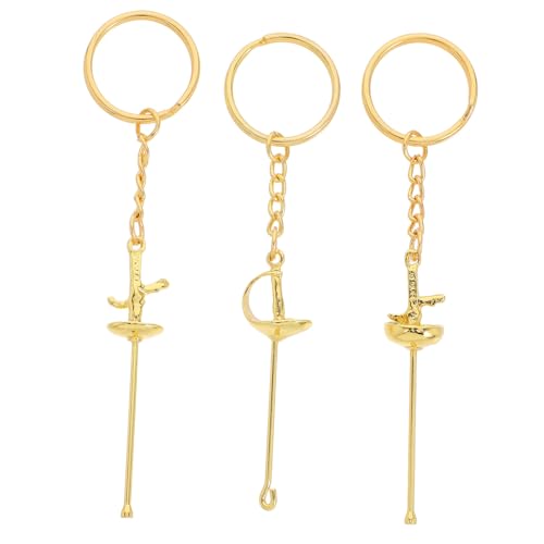 COMPUKAS 3 Stück Fechten Schlüsselanhänger Schlüsselbund Schlüsselanhänger aus Metall coole Schlüsselanhänger Rucksackschlüsselkette Schlüsselanhänger für Rucksack Golden COMPUKAS 3 Stück Fechten Schlüsselanhänger Schlüsselbund Schlüsselanhänger aus Metall coole Schlüsselanhänger Rucksackschlüsselkette Schlüsselanhänger für Rucksack Golden von COMPUKAS