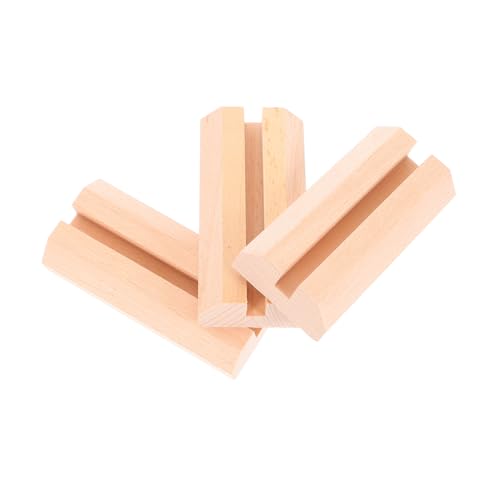 COMPUKAS 3 Stück Holz Tischkartenhalter mit Schlitz Breiter Stabiler Holzständer für Menükarten Tischnummern Memo Karten für Restaurant Hochzeit Party Dekoration von COMPUKAS