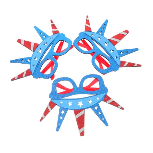 COMPUKAS 3 Stück Unabhängigkeitstag Sonnenbrillen Statue Of Liberty Design Patriotische Partybrillen Sicherer Sitz Komfortabel Für Feier Zubehör von COMPUKAS