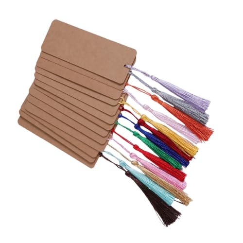 COMPUKAS 30 Stück Teiliges DIY Papier Lesezeichen aus Unbemaltem Kraftpapier Buntem Tassel Handbemalbare Blanko Lesezeichen für Bastelprojekte Geschenke Schule und Dekoration von COMPUKAS