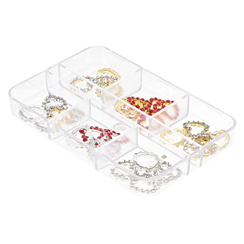 COMPUKAS 30Stücke Teiliges Herz Nagel Charms Strasssteine Nagelkunst Dekoration für DIY Nail Art Geeignet für Maniküre Telefonhüllen und Mehr von COMPUKAS