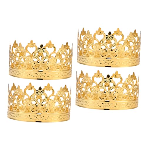 COMPUKAS 4stücke Goldene Krone Tortendeko Elegante Krone Kuchenaufsätze Für Partys Hochzeiten Geburtstagsfeiern Prinzessinnen-themen Und Mehr Vielseitige Dekoration Für Jede Feier von COMPUKAS