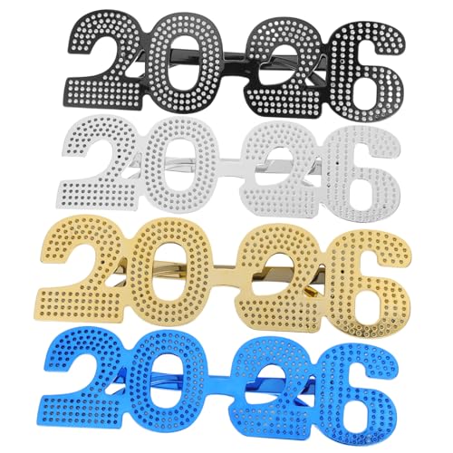 COMPUKAS 4 Stück Teiliges Neujahrsbrillen aus Leichtem mit Glitzernder Zahl Lustige Foto Requisiten für Silvesterpartys Vielseitig für Familien und Freunde Langlebig und Festlich COMPUKAS 4 Stück Teiliges Neujahrsbrillen aus Leichtem mit Glitzernder Zahl Lustige Foto Requisiten für Silvesterpartys Vielseitig für Familien und Freunde Langlebig und Festlich von COMPUKAS