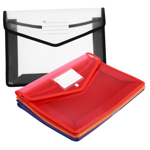 COMPUKAS 5 Stück Plastikumschläge mit Druckknopfverschluss Dokumenten Organizer mit Etikettenfach Bunten Farben für Effektive Ablage und Schnelle Identifikation COMPUKAS 5 Stück Plastikumschläge mit Druckknopfverschluss Dokumenten Organizer mit Etikettenfach Bunten Farben für Effektive Ablage und Schnelle Identifikation von COMPUKAS