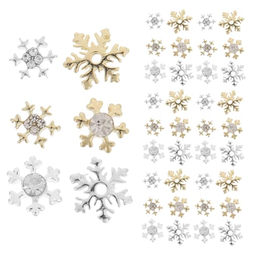 COMPUKAS 60 Stck Teiliges Schneeflocken Nagelschmuck aus Gold und Silberfarbenem Legierungs Material Leichte Glitter Nail Charms für Weihnachts Nageldekorationen für Frauen und Mädchen COMPUKAS 60 Stck Teiliges Schneeflocken Nagelschmuck aus Gold und Silberfarbenem Legierungs Material Leichte Glitter Nail Charms für Weihnachts Nageldekorationen für Frauen und Mädchen von COMPUKAS