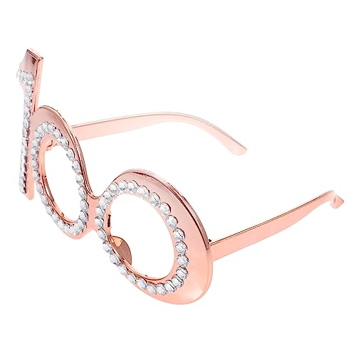COMPUKAS Geburtstagsbrille strass brille geburtstag brille LED Erwachsene retro leuchtbrillen lustige schnapsgläser sonnenbrillen lustige brille Partygeschenke für Feiern Plastik Rose Gold von COMPUKAS