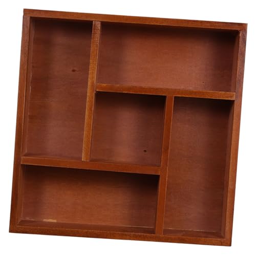 COMPUKAS Holz Organizer mit Fächern Vintage Schubladenbox für Büro und Badezimmer Kompakter Schreibtisch Sortierbehälter für Make up Schmuck und Stifte Platzsparende Aufbewahrungsbox von COMPUKAS