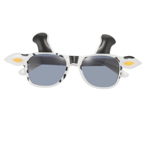 COMPUKAS Lustige Kuhbrille aus Leichtem Pc Auffällige Große Augen für Party Kostüm und Geburtstag Witzige Verkleidung für Damen und Herren Schwarz Weißes Kuhmuster von COMPUKAS