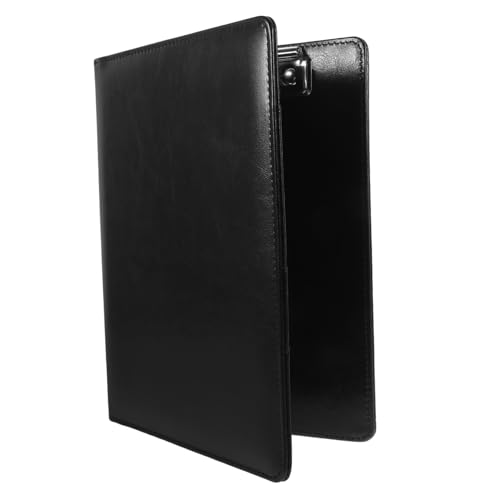 COMPUKAS Multifunktionaler Dokumentenordner Transparenter Büro Organizer mit Metallklammern PU Hülle Magnetisch und Verschleißfest für Konferenzen Akten und Schreibutensilien Praktische von COMPUKAS