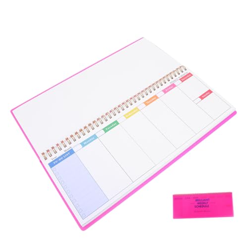 COMPUKAS Undatierter Wochenplaner Notizblock mit To-do-liste und Habit Tracker Premium Papier ohne Durchbluten Umfassende Wochenübersicht Rosa Spiralblock für Effizientes Zeitmanagement und von COMPUKAS