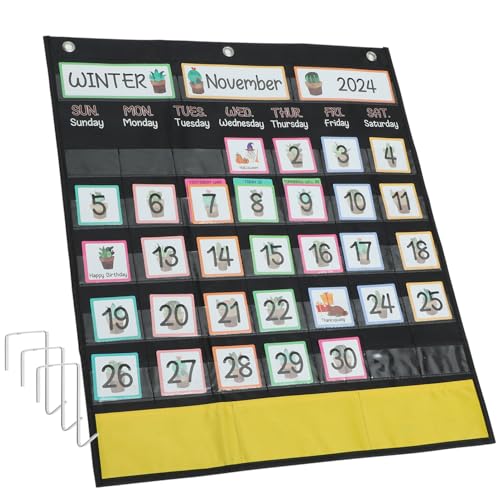 COMPUKAS Wandkalender mit Hänge-taschen für Lernkalender Wochenplaner für Schule und Zuhause Multifunktional Organizer für Lehrer und Schüler von COMPUKAS