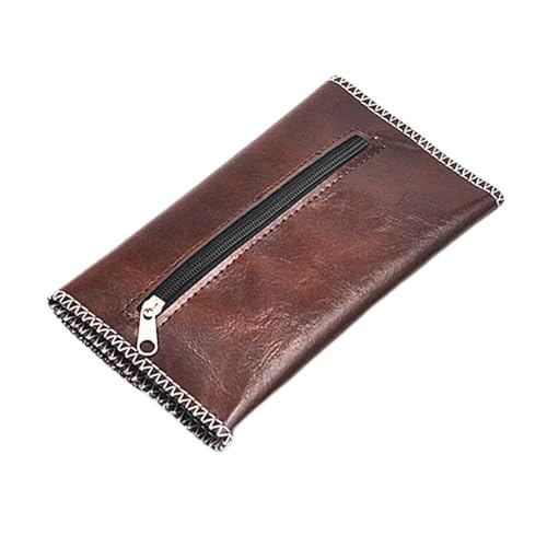 Tabaktasche, pu - Leder, Extratasche mit Metallreißverschluß, Doppelfalten, Magnetverschluß, Tabak Beutel, 15.5 * 9cm von COMTERVI