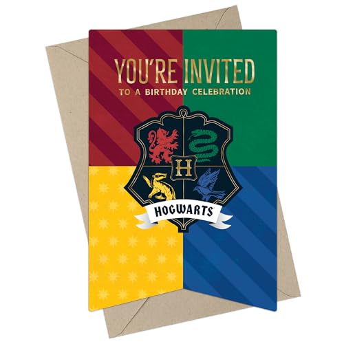 CON*QUEST Harry-Potter-Hausbanner zum Ausfüllen, magische Einladungs- und Umschlagbox-Set, enthält 20 leere Einladungen und 20 entsprechende Umschläge, 10,2 x 15,2 cm, offizielles Lizenzprodukt CON*QUEST Harry-Potter-Hausbanner zum Ausfüllen, magische Einladungs- und Umschlagbox-Set, enthält 20 leere Einladungen und 20 entsprechende Umschläge, 10,2 x 15,2 cm, offizielles Lizenzprodukt von CON*QUEST