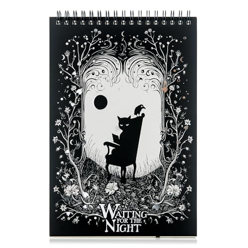 Conquest Journals Waiting for the Night Top-Spiral-Notizblock, 15,2 x 22,9 cm, robuste Buchbrett-verpackte Rückwand, 50 Blatt linierte Listenseiten, 27,2 kg Papier, Gothic-inspiriert Conquest Journals Waiting for the Night Top-Spiral-Notizblock, 15,2 x 22,9 cm, robuste Buchbrett-verpackte Rückwand, 50 Blatt linierte Listenseiten, 27,2 kg Papier, Gothic-inspiriert von CON*QUEST