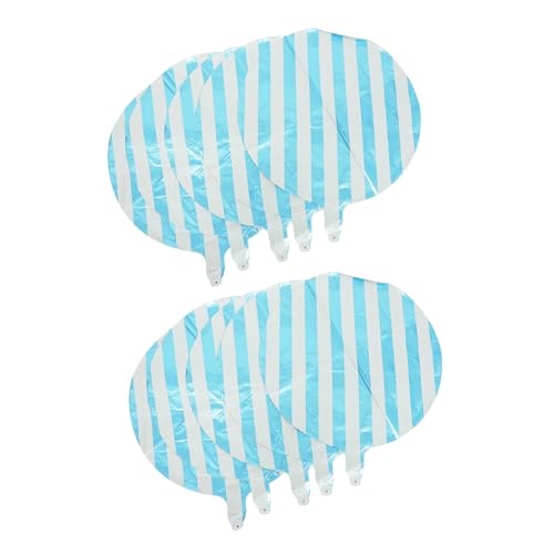 CONGARTENO 10 Stück Bonbonfarbene Luftballons sortiert Dekorate UV hochzeitsdeko ballons dekor runder gestreifter Ballon Aluminiumfolie Himmelblau von CONGARTENO