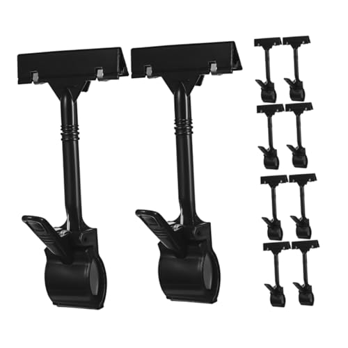 CONGARTENO 10 Stück Schwarze Förmige Preisschildhalter Kunststoff Drehbare Verstellbare Regaletikettenklemmen für Obst und Lebensmittelauslagen Stabile Doppel Display Clips für Einzelhandel CONGARTENO 10 Stück Schwarze Förmige Preisschildhalter Kunststoff Drehbare Verstellbare Regaletikettenklemmen für Obst und Lebensmittelauslagen Stabile Doppel Display Clips für Einzelhandel von CONGARTENO